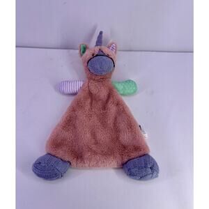 Demdaco Pink Unicorn Plush Baby Security Blanket LoveyRattle